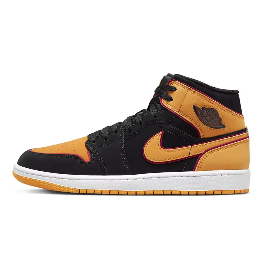 Orange black best sale jordans
