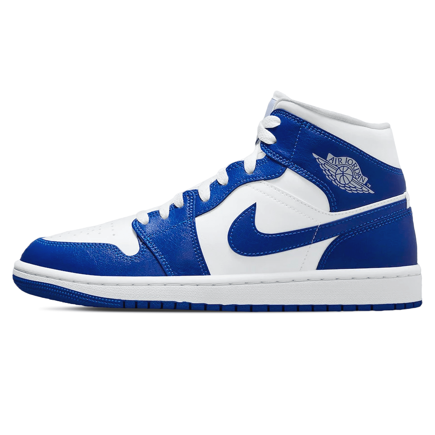 Nike air jordan 1 mid blue and white hot sale