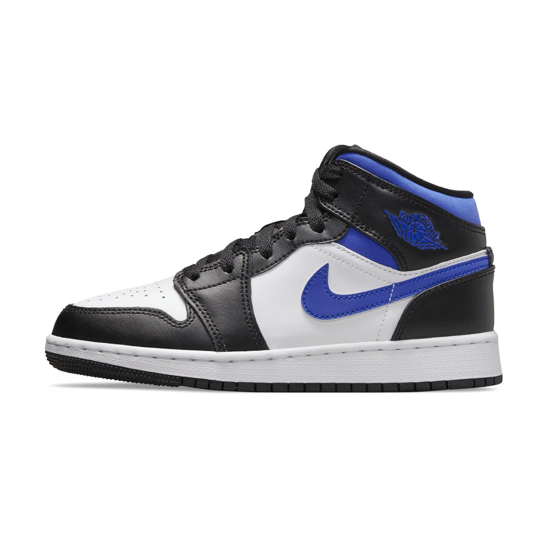 Jordans black white and blue hotsell