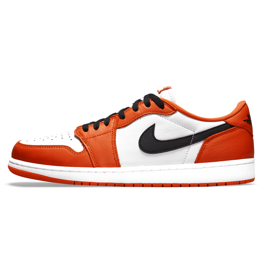 white and orange jordan 1 low