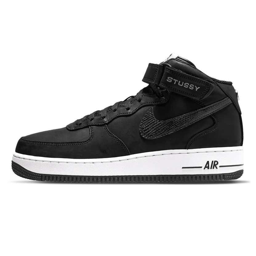 Nike x Stussy Air Force 1 Mid Black White SneakerSafe