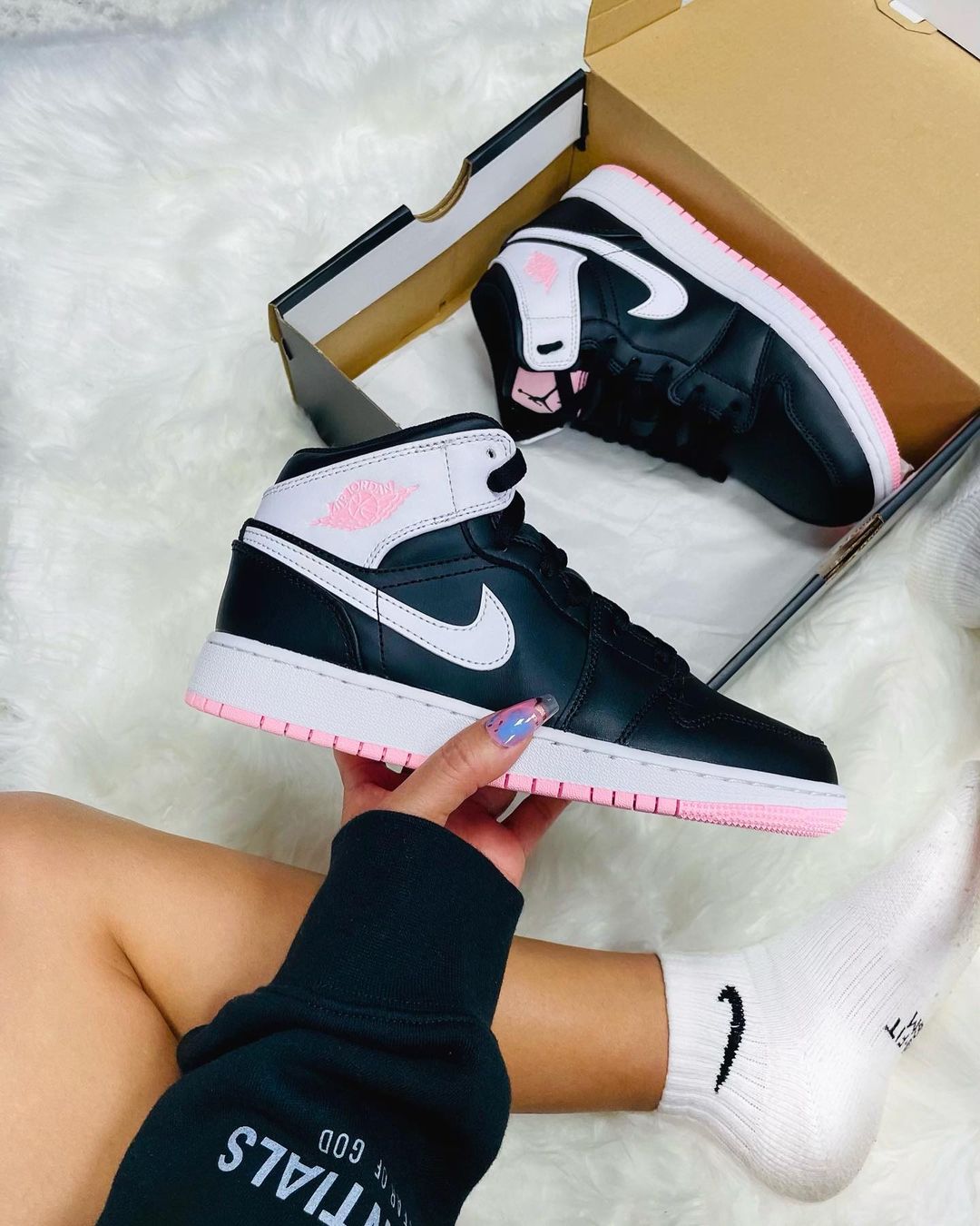 Air sale Jordan 1 mid PINK punch gs