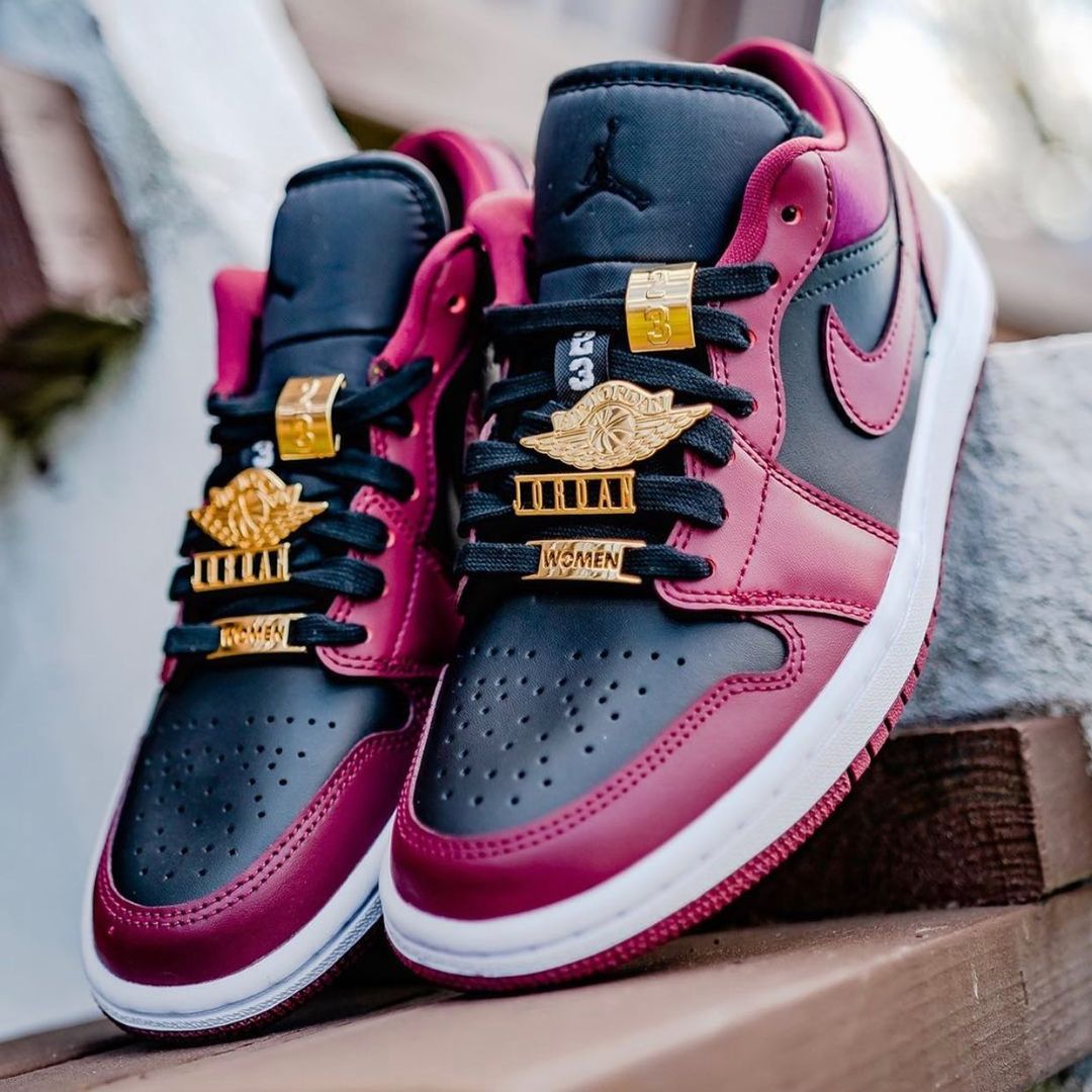 Air Jordan 1 Low Dark Beetroot Gold Pendants SneakerSafe