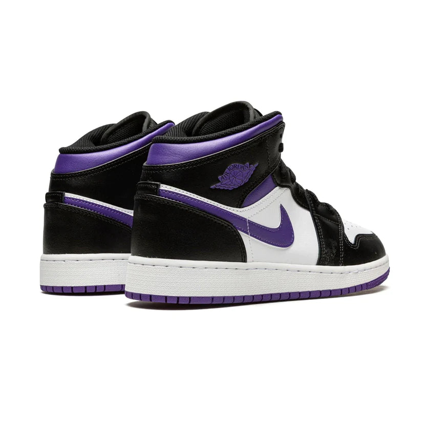 Air Jordan 1 Mid White Black Purple Dark Iris SneakerSafe