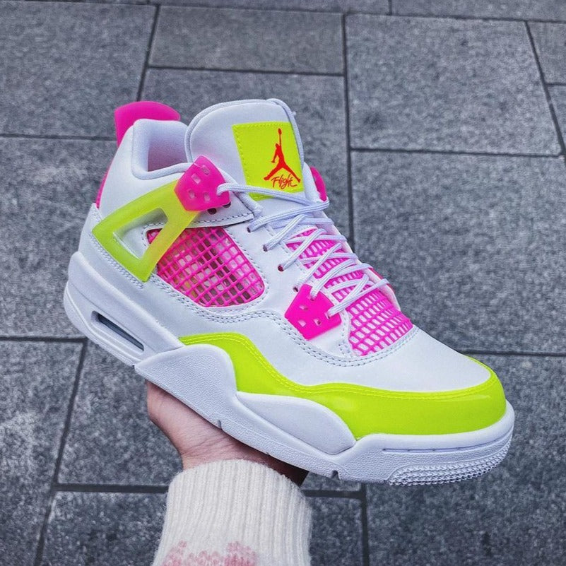 Venom Pink Jordan 4s Lemon Venom 4's Jordan Retro GS 'Lemon