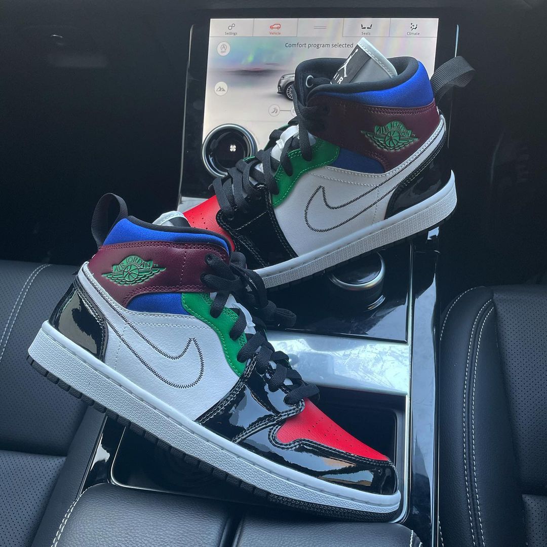 Air Jordan 1 Mid Multi Colour Patent SneakerSafe