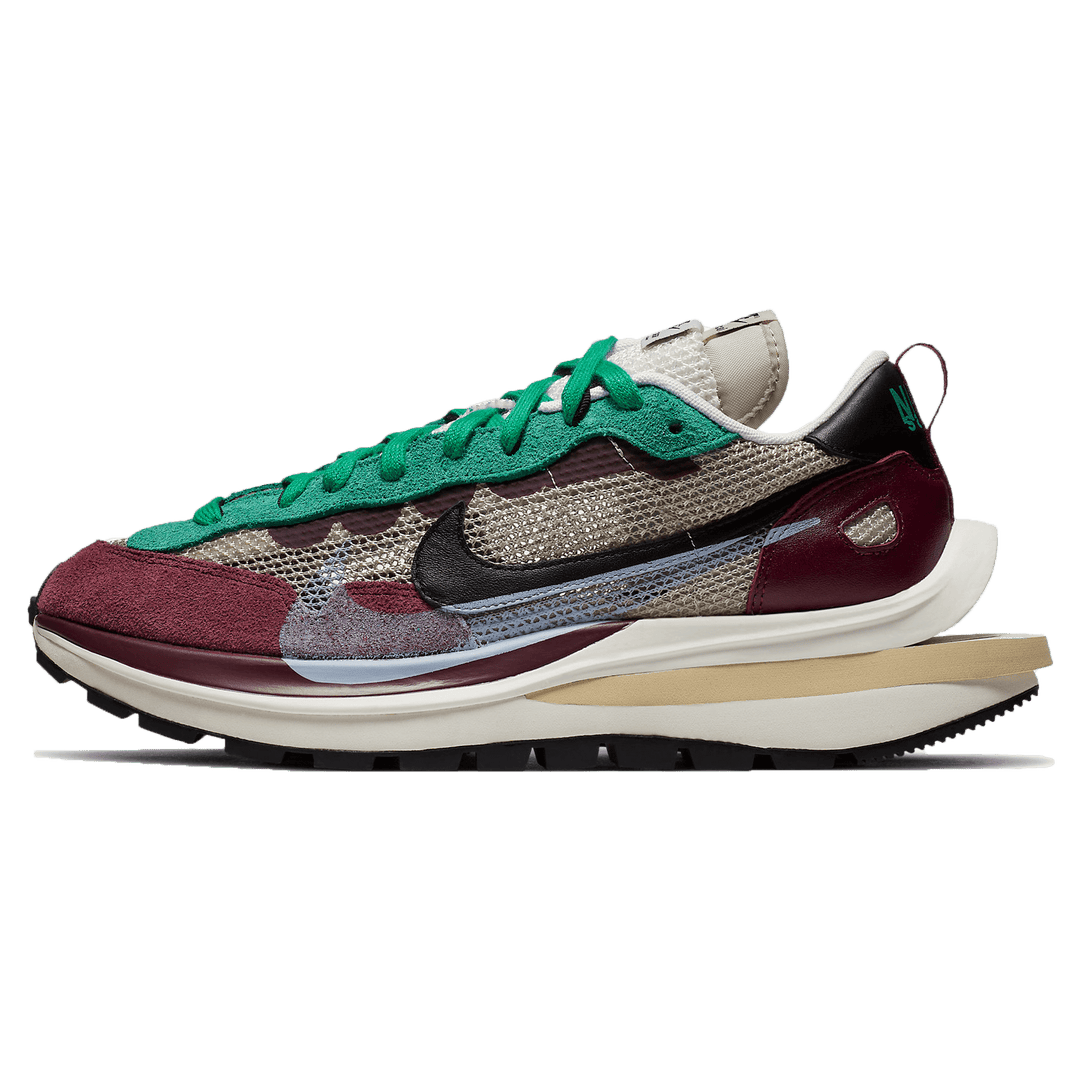 sacai vaporwaffle villain red on feet