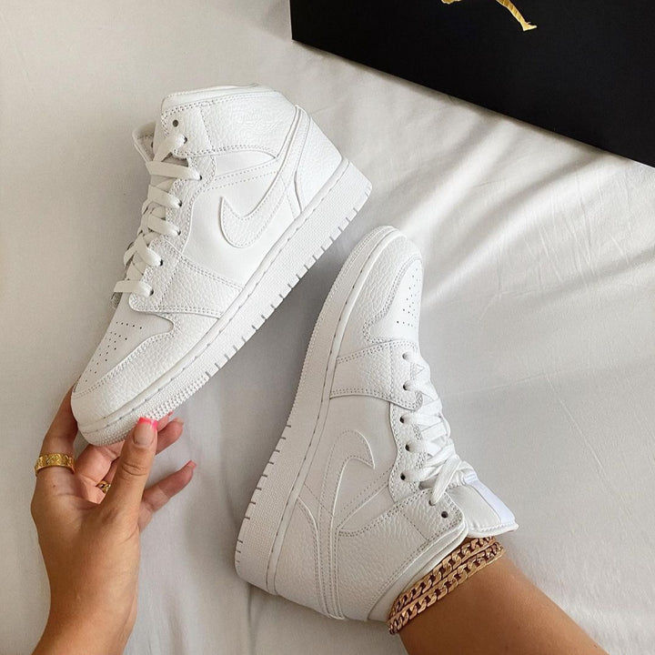 Triple White Aj1 White Mid Nike Air Jordan Mid